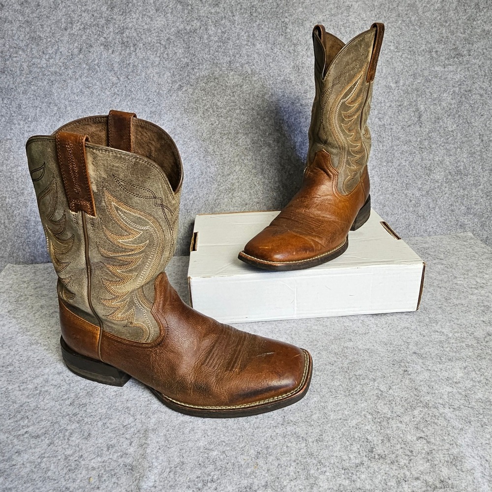 Ariat Amos Western Boots Mens 11D Brown Leather Square Toe Style 10029688